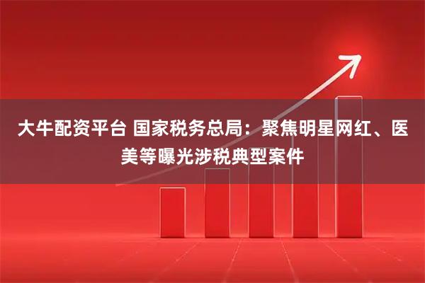 大牛配资平台 国家税务总局：聚焦明星网红、医美等曝光涉税典型案件